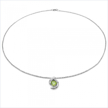 Collier/Kette Anhänger mit Peridot in Silber-0,70 Karat