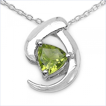 Ohrstecker/ Ohrringe - 925 Sterling Silber - Rhodiniert - mit Peridot in 0,90 Karat
