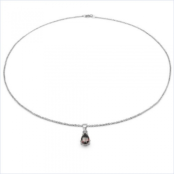 Collier/Kette mit Granat-Tropfen-Anhänger 0,85 Karat