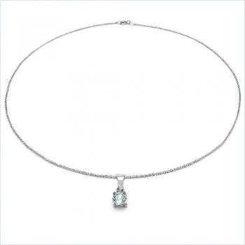 Collier/Kette mit Blautopas-Anhänger 925 Silber/Rhodin.0,60 Karat