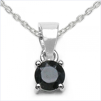 Collier/Halskette m.Saphir-Anhänger 925-Sterling-Silber-0,60Karat