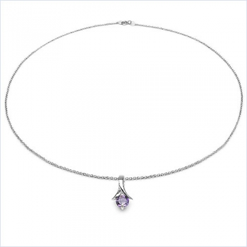 Collier/Halskette Amethyst-Anhänger 925-Sterling-Silber-0,90K.