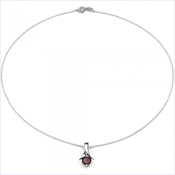 Collier/Halskette m.Granat Anhänger 925-Sterling-Silber-1,10 Karat