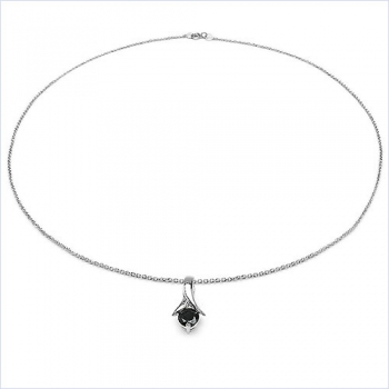 Collier/Halskette Schwarzer Saphir Anhänger-1,10 Karat