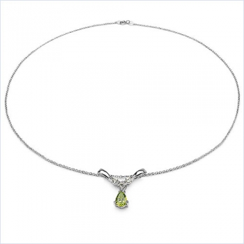 Collier/Kette mit Blautopas u.Weißtopas 925Sterl.Silber-1,09 Karat
