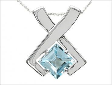 Collier/Kette Anhänger-Blautopas 925 Silber 1,25 Karat