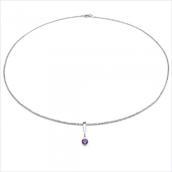 Collier/Halskette Amethyst-Anhänger 925-Sterling-Silber