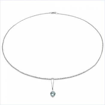 Collier/Halskette Blautopas-Anhänger 925-Sterling-Silber