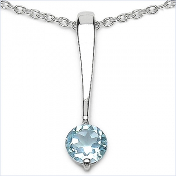 Collier/Halskette Blautopas-Anhänger 925-Sterling-Silber