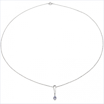 Collier/Halskette mit Tansanit-Anhänger 925-Sterling-Silber