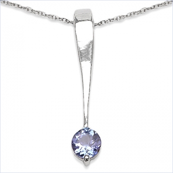 Collier/Halskette mit Tansanit-Anhänger 925-Sterling-Silber