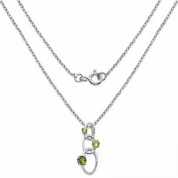 Collier/Kette mit Peridot-Anhänger Silber Rhodiniert-0,85 Karat