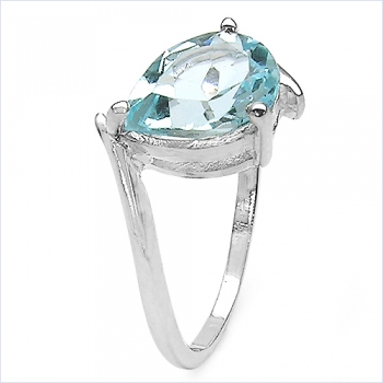 Eleganter Blau-Topas-Ring-925 Sterling Silber 1,60Karat