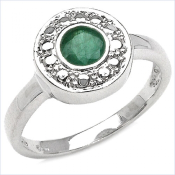 Einzigartiger Smaragd-Ring-925/Silber-Rhodin.0,50 Karat