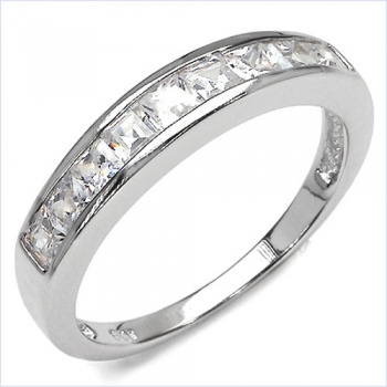 Strahlender Zirkonia-Ring-925Sterling Silber Rhodiniert-1,35 Karat