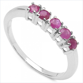Edler Rubin Ring Sterling Silber-Rhodiniert-0,40 Karat
