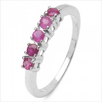 Edler Rubin Ring Sterling Silber-Rhodiniert-0,40 Karat