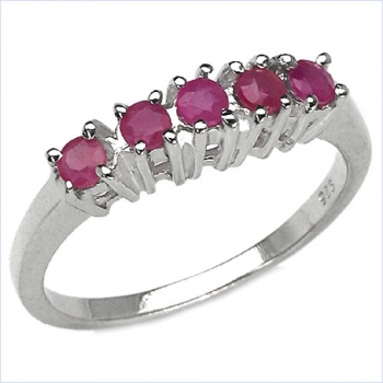 Edler Rubin Ring Sterling Silber-Rhodiniert-0,40 Karat