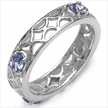 Vorsteck-,Verlobungsring,Freundschafts-Ring mit Tansanit-Silber Rhodiniert