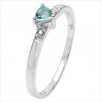 Verführerischer Blautopas/Diamant-Ring 925 Sterl.Silber-vergoldet in 10 Karat