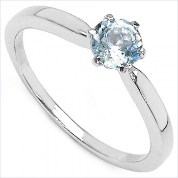 Wundervoller Blautopas-Ring-925 Sterling Silber Rhod.-1,10K
