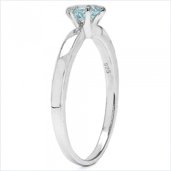 Wundervoller Blautopas-Ring-925 Sterling Silber Rhod.-1,10K