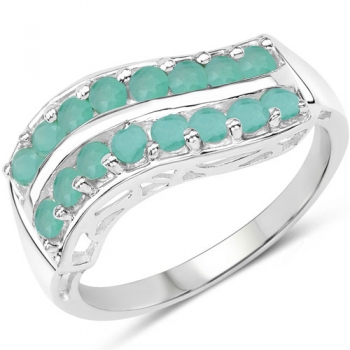 Smaragd-Ring 925 Sterling Silber-0,80 Karat