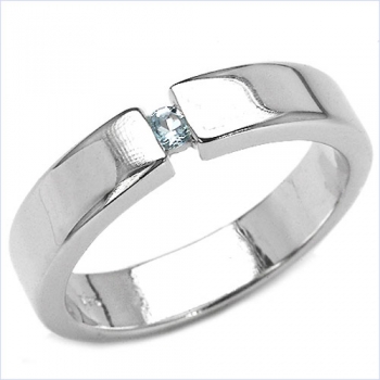 Edler Blau Topas-Ring in 925 Sterling Silber Rhodiniert