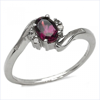 Verführerischer Rhodolith/Diamant-Ring 925 Sterl.Silber-0,49 Karat