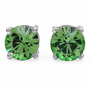 Ohrringe/Ohrstecker peridotfarbene Zirkonia -925 Silber-Rhodiniert-1,80 Karat