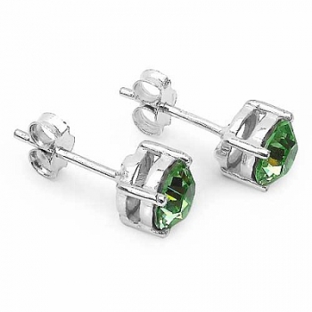 Ohrringe/Ohrstecker peridotfarbene Zirkonia -925 Silber-Rhodiniert-1,80 Karat