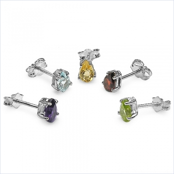Ohrstecker Tropfen Zirkonia gelb-925 Silber-Rhodiniert-1,42 Karat