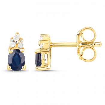 Diamant/Saphir-Anhänger,Kette,Ohrstecker,Ring,Gold-10Karat