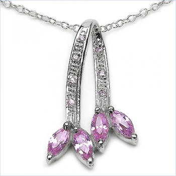 Ohrringe 925 Silber m.eleganten pinkfarbenen Zirkonias 1,08 Karat