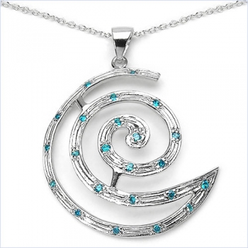 Ohrringe m.18 Blue Zirkonia 925 Sterling Silber-Rhodin.0,40 Karat