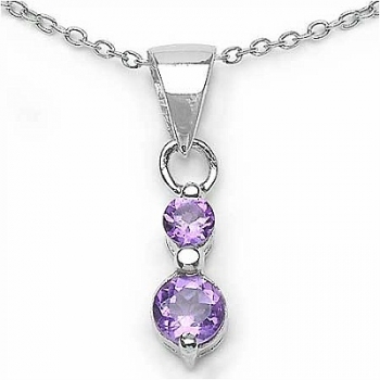 Collier/Kette Anhänger Amethyst 925 Silber-Rhodiniert 0,60 Karat