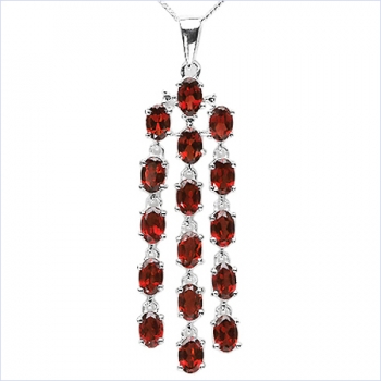 Luxus Granat Schmuck-SET 4-teilig 925 St.Silber Rhodin.-16,90 Karat