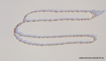 Silberkette/Collier gedrehte Panzer-925 Sterling-Silber-Rhodiniert-55cm