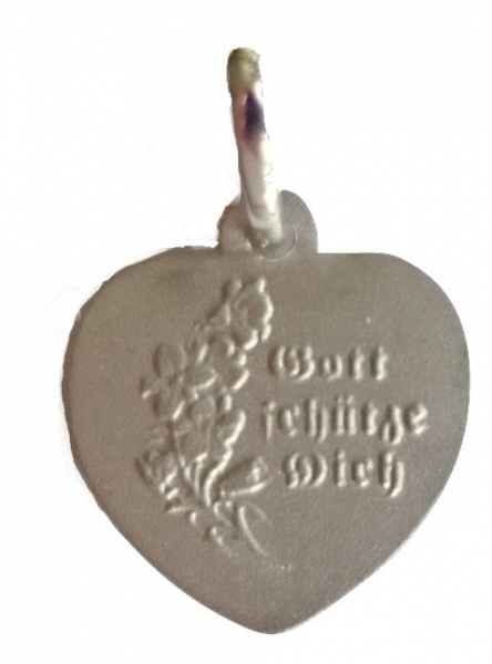 Herz-Anhänger mit Engel und Gravur "Gott schütze dich"Sterling Silber Rhodiniert
