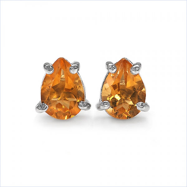 Ohrstecker Citrin 925 Sterl.Silb.-Rhodiniert-1,50 Karat