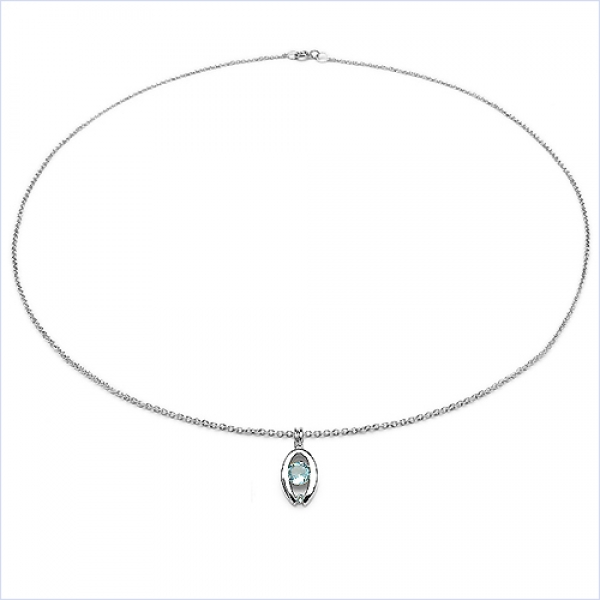 Collier/Kette mit Peridot-Anhänger 925 Silber Rhodiniert-0,64 Karat