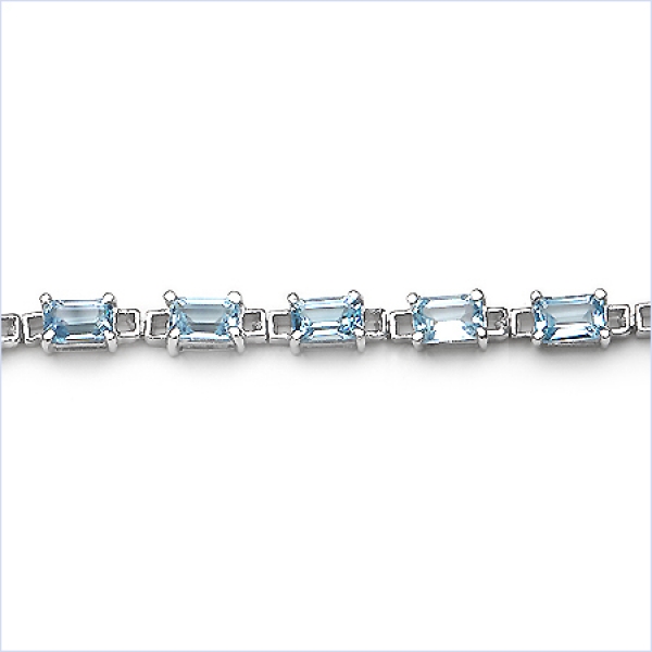 Edles Blautopas Armband 925 Silber-Rhodin.-17,00 Karat