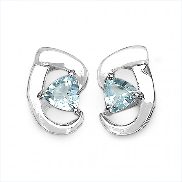 Collier/Halskette mit Blautopas-Anhänger-Silber-Rhodiniert 0,80 Karat