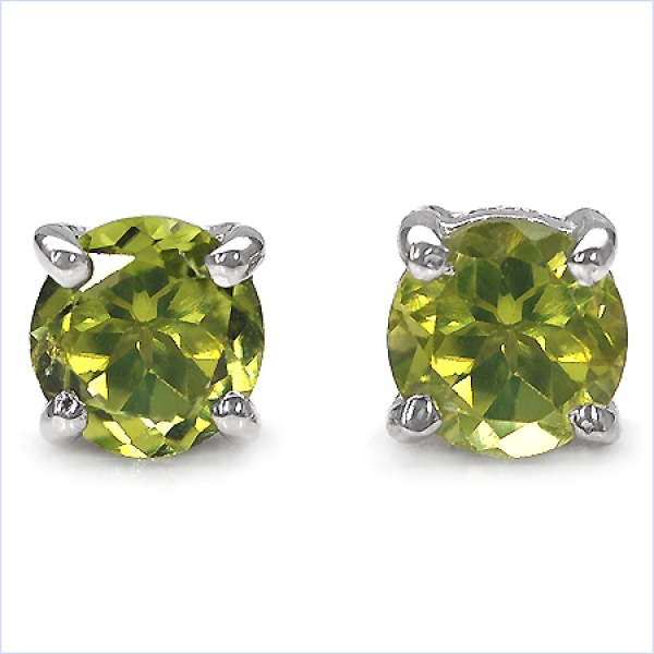 Ohrstecker Peridot 925 Sterl.Silber-Rhodiniert-1,00 Karat