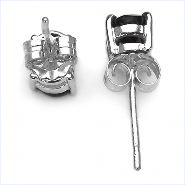 Ohrstecker/Ohrringe Chromdiopsid 925 Silber Rhodiniert 1,20 Karat