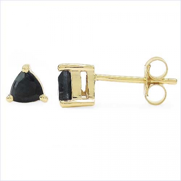 Ohrringe/Ohrstecker Amethyst-Trillion-Dreiecke-Gelbgold 10 Karat-416er Gold