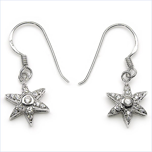 Ohrringe mit 26 Zirkonia 925 Sterling Silber-Rhodiniert 1,22 Karat
