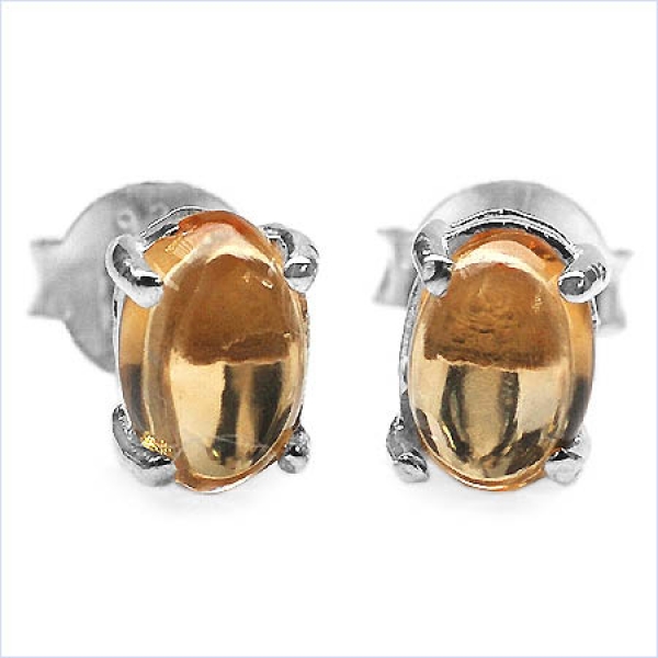 Ohrstecker Citrin 925 Sterl.Silb.-Rhodiniert-1,50 Karat