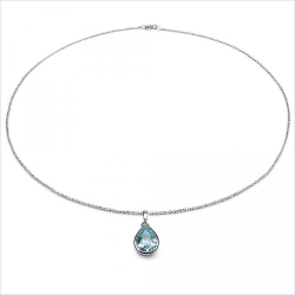 Collier/Kette großem,grünem Amethyst Tropfen-4,15 Karat