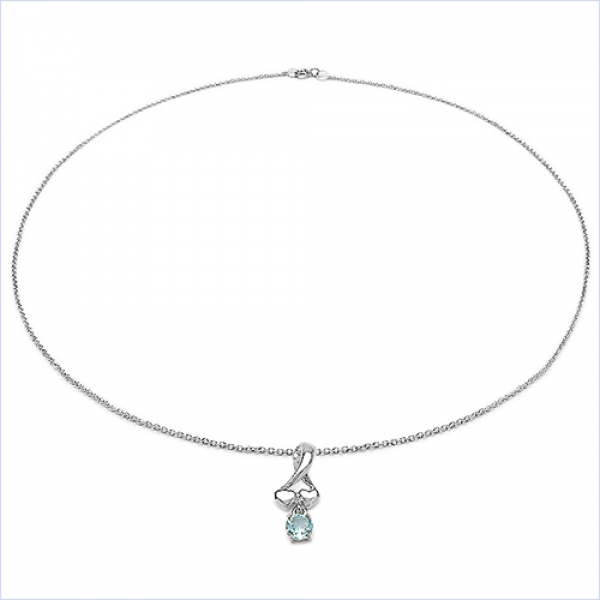 Collier/Halskette m.Amethyst-Anhänger-0,90 Karat-Silb.-0,90 Karat